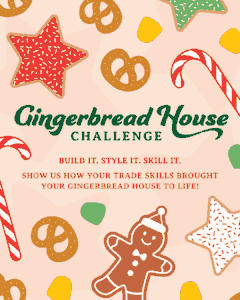 Gingerbread House Challenge Emailer Graphic + Social Media